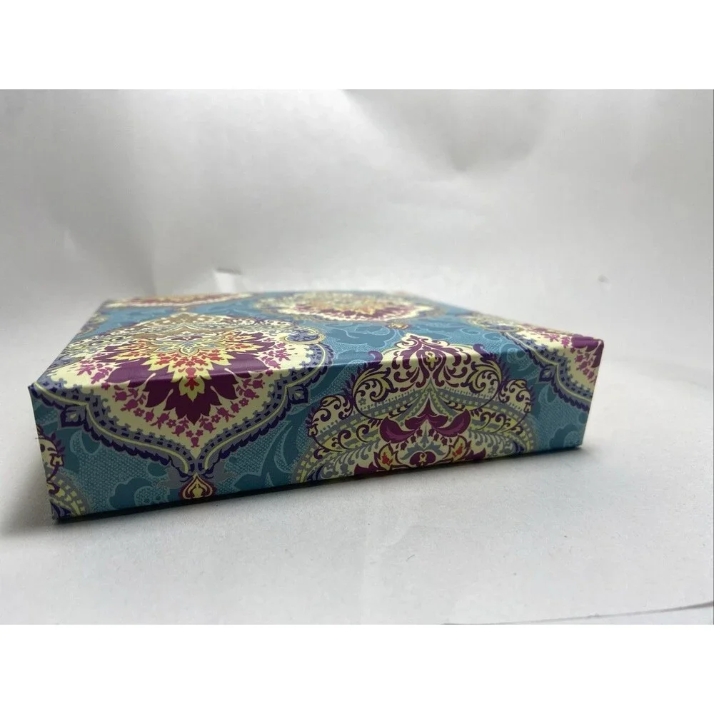 Blue Paisly Stationary Note pad Book Like 5.5 x5.5 x 1.5 Preowned